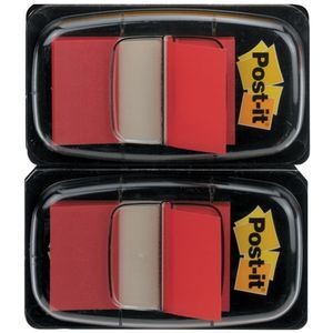   POST-IT Indexfaner 680-1 Rød  25 x 43mm Pakke med 2 stk 
